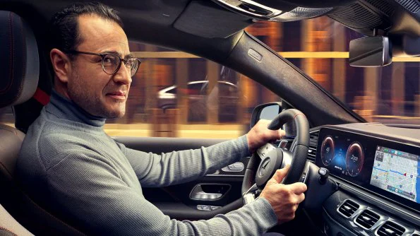 The image shows the interior of the A-Class Sedan.