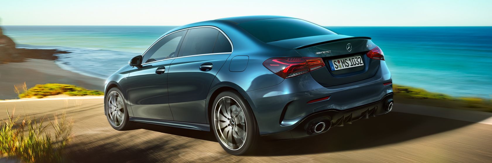 The image shows the Mercedes-AMG A-Class vehicles.