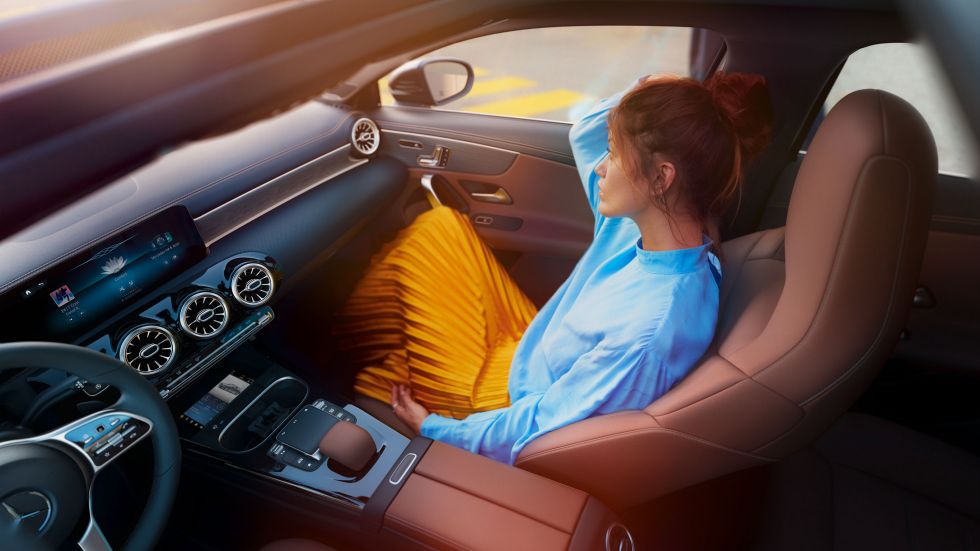 The image shows the A-class from the front at an angle.